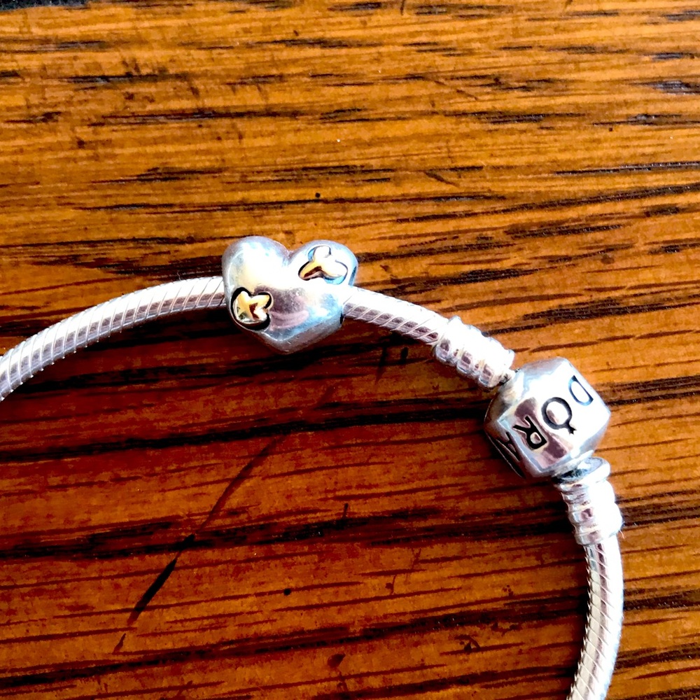 PANDORA Two Tone Love Stuck Charm ❤️